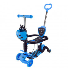Самокат дитячий 3-х колісний Scooter Children's SC2501(Blue) 3в1 колеса що світяться, синій
