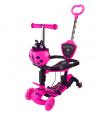 Самокат дитячий 3-х колісний Scooter Children's SC2501(Pink) 3в1 колеса що світяться, рожевий