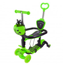 Самокат дитячий 3-х колісний Scooter Children's SC2501(Green) 3в1 колеса що світяться, зелений