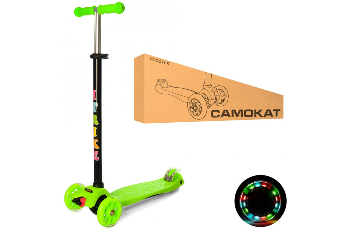 Дитячий самокат iTrike JR 3-003-G MAXI колеса, що світяться