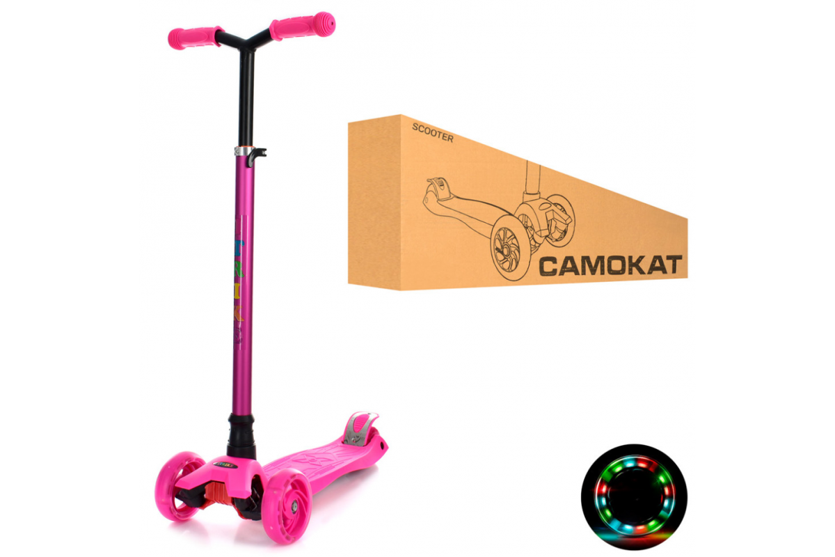 Самокат детский MAXI iTrike JR3-060-22-P с подсветкой
