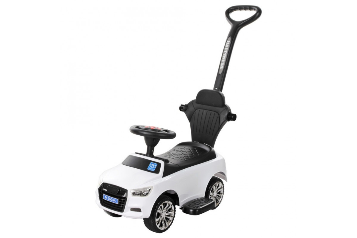 Дитяча каталка-толокар M 3503A-1 Білий, з батьківською ручкою