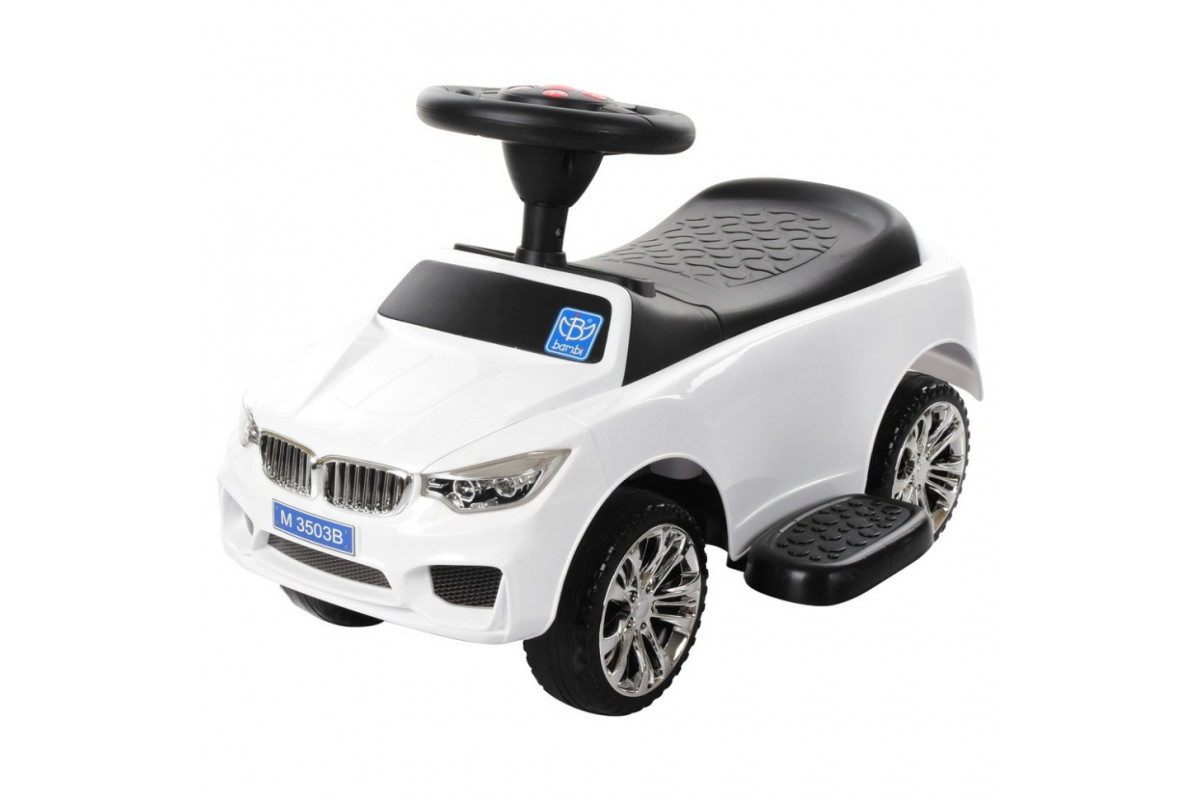 Дитяча каталка-толокар M 3503B-1 Білий, з батьківською ручкою