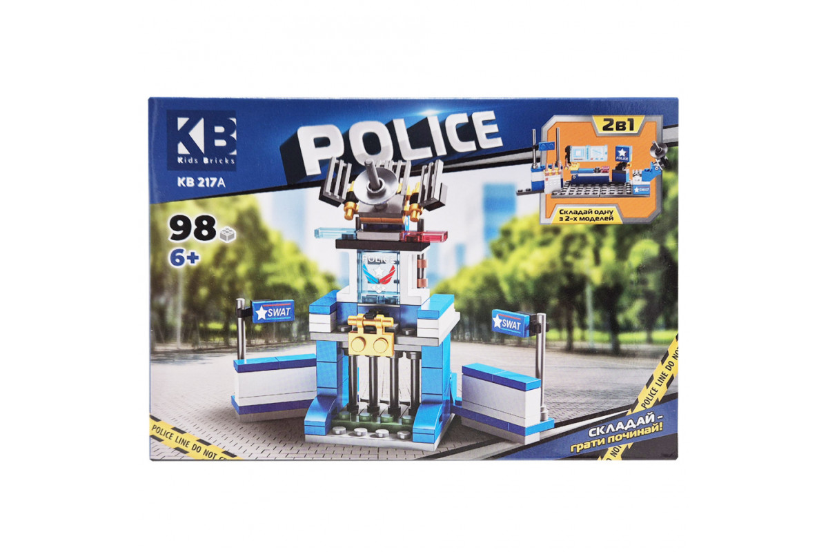 Детский конструктор Полицейская серия Police KB 217A 2 в 1, 98 деталей Детский конструктор Полицейская серия Police KB 217A 2 в 1, 98 деталей