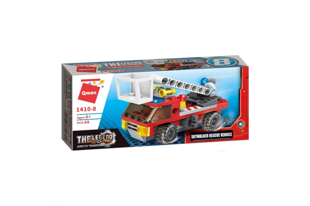 Конструктор Qman 1410-1-8 Пожарная техника, 79 дет Skywalker Rescue Vehicle Конструктор Qman 1410-1-8 Пожарная техника, 79 дет Skywalker Rescue Vehicle