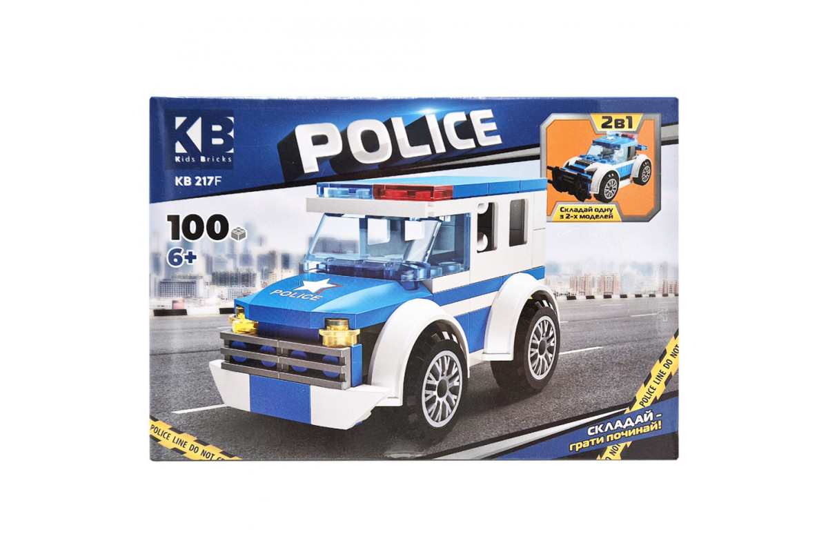 Дитячий конструктор Поліцейська серія Police KB 217F 2 в 1, 100 деталей Дитячий конструктор Поліцейська серія Police KB 217F 2 в 1, 100 деталей