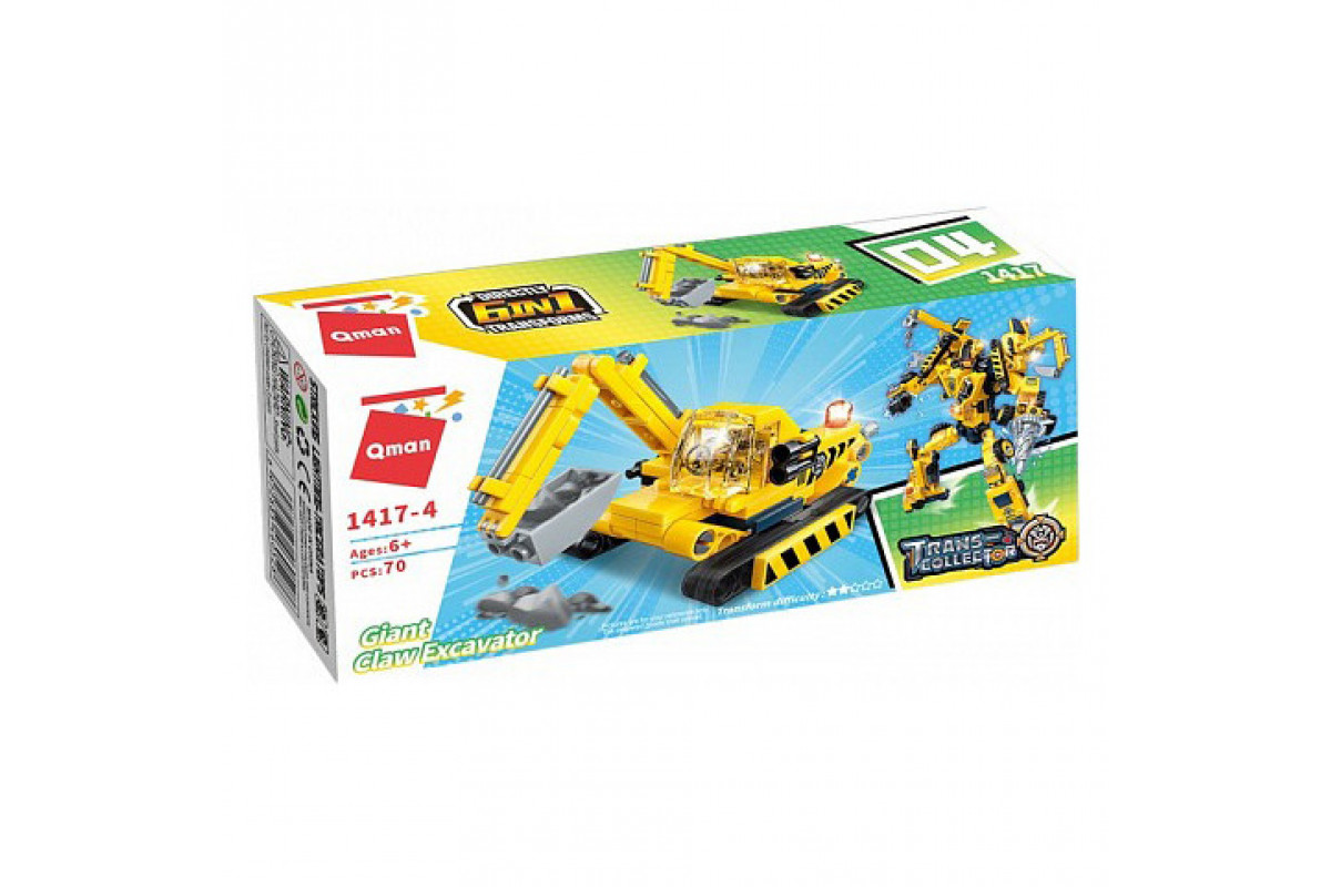 Дитячий Конструктор Qman 1417-1-6 будтехніка, 79 дет Giant Claw Excavator Дитячий Конструктор Qman 1417-1-6 будтехніка, 79 дет Giant Claw Excavator