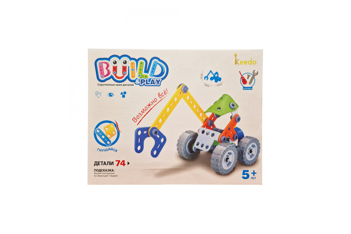Конструктор Build&Play "Экскаватор" HANYE J-7704, 74 элемента Конструктор Build&Play "Экскаватор" HANYE J-7704, 74 элемента