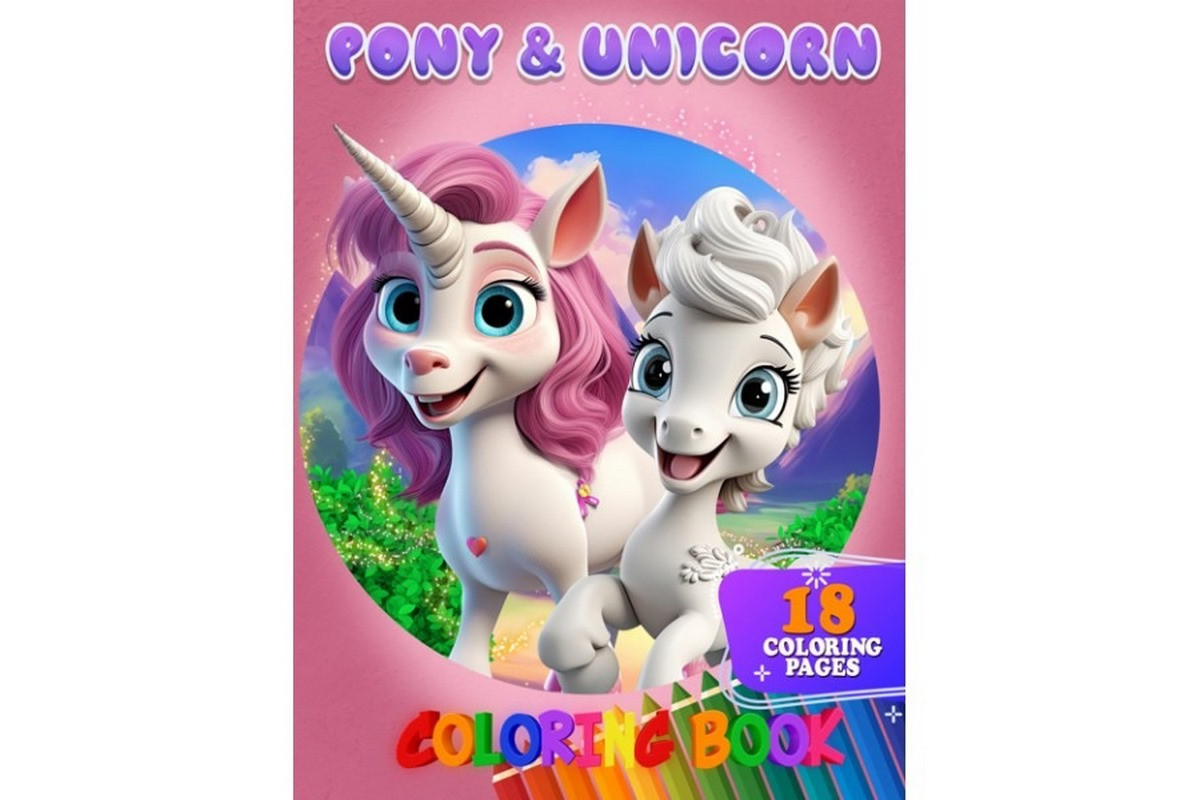 Розмальовка для дітей Pony&Unicorn А05122401 формат А4 Розмальовка для дітей Pony&Unicorn А05122401 формат А4