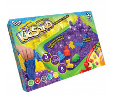 Кинетический песок KidSand набор 8096DT, 1200 г песка и песочница