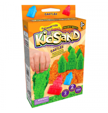 Кинетический песок KidSand KS-05-01U, 200 г в наборе Оранжевые замки