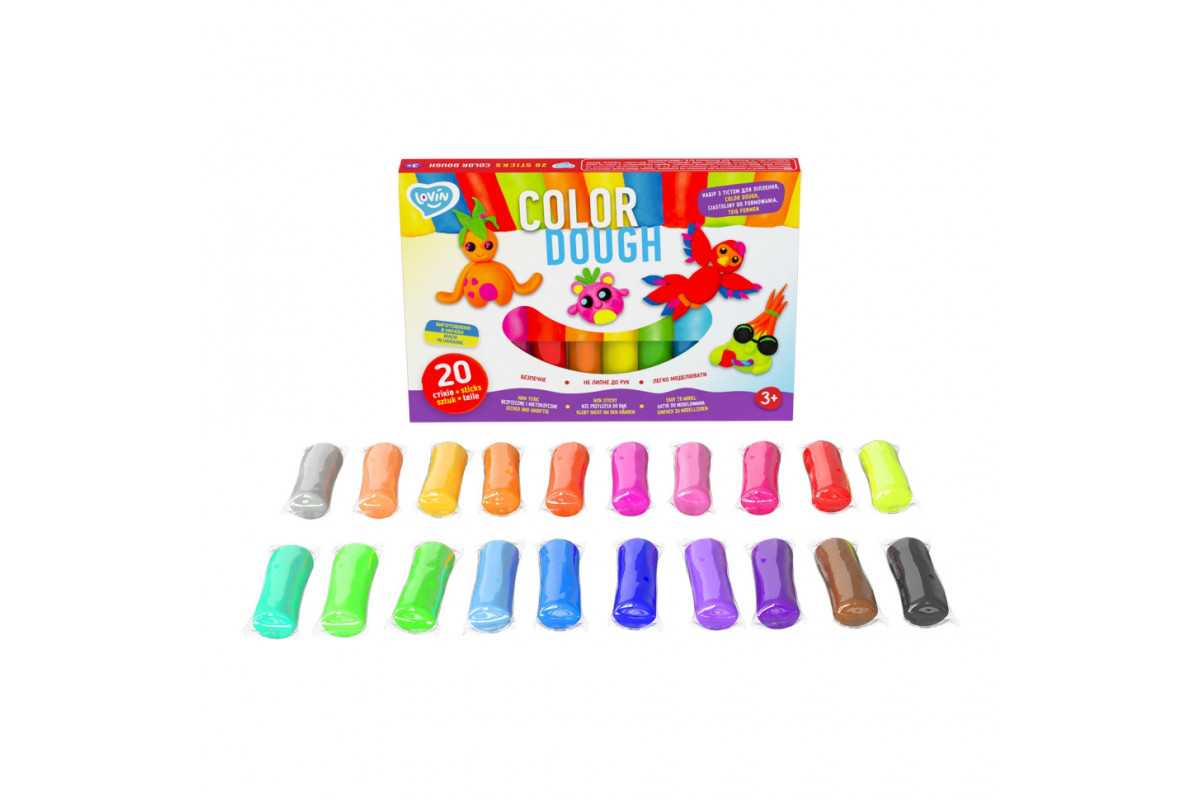 Набор для лепки с тестом Color Dough 41204, 20 стыков. Набор для лепки с тестом Color Dough 41204, 20 стыков.