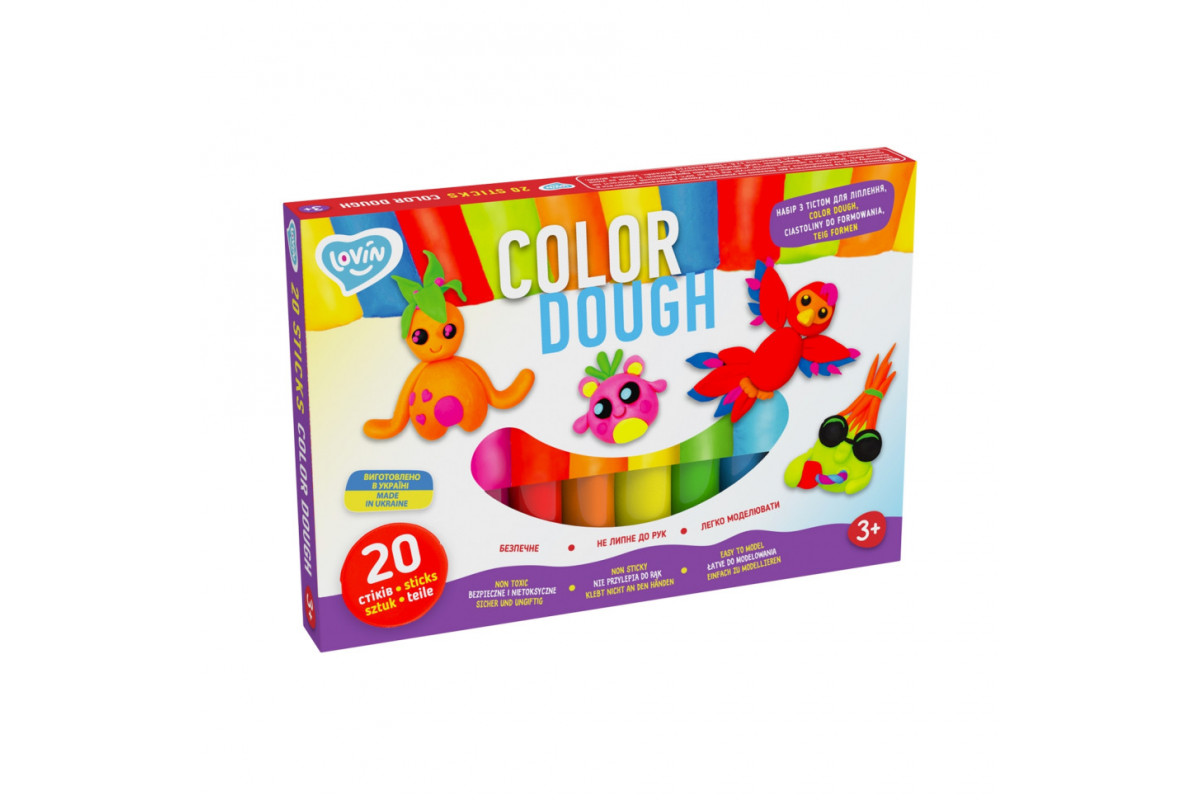 Набор для лепки с тестом Color Dough 41204, 20 стыков. Набор для лепки с тестом Color Dough 41204, 20 стыков.
