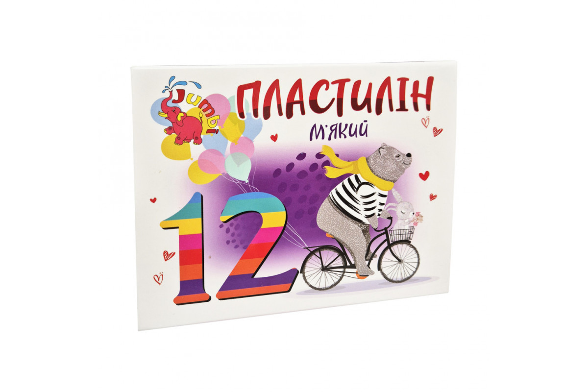 Дитячий м'який пластилін КТ 230604, 12 кольорів Дитячий м'який пластилін КТ 230604, 12 кольорів