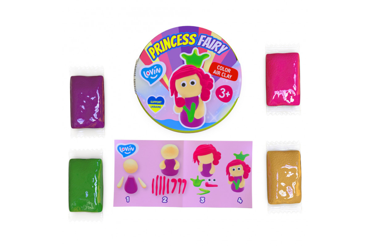 Набір для ліплення із повітряним пластиліном Princess Fairy ТМ Lovin 70138 PrincessW Набір для ліплення із повітряним пластиліном Princess Fairy ТМ Lovin 70138 PrincessW
