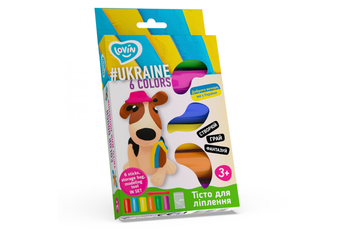 Набір для ліплення з тістом Асорті 6 кольорів #Ukraine TM Lovin 41171 Набір для ліплення з тістом Асорті 6 кольорів #Ukraine TM Lovin 41171