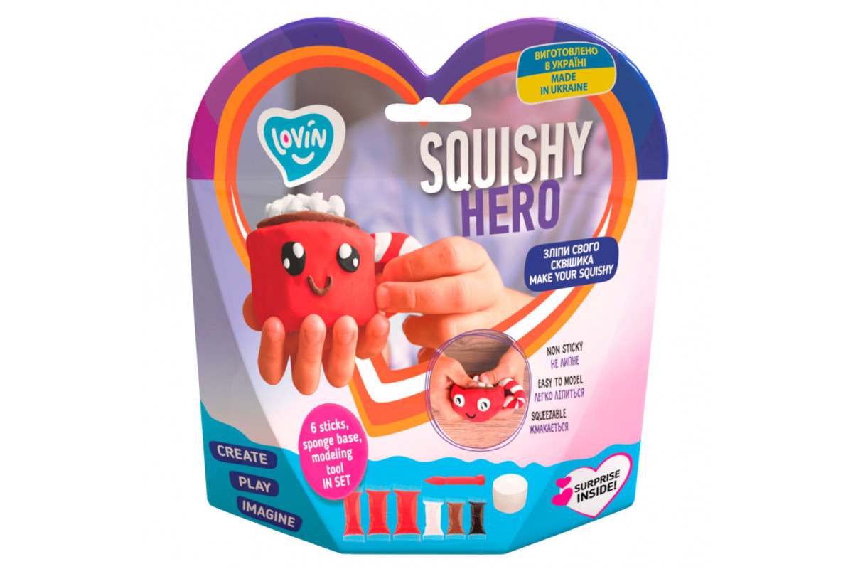 Набір для ліплення з повітряним пластиліном Squishy CupCao ТМ Lovin 70125 Набір для ліплення з повітряним пластиліном Squishy CupCao ТМ Lovin 70125