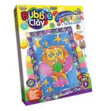 Набір для творчості Вітражна картина Bubble Clay 8063DT, 6 видів  Сова