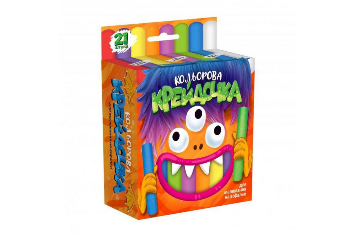 Мел для рисования на асфальте Мел КRD-03-01U 21 шт, тонкий Мел для рисования на асфальте Мел КRD-03-01U 21 шт, тонкий