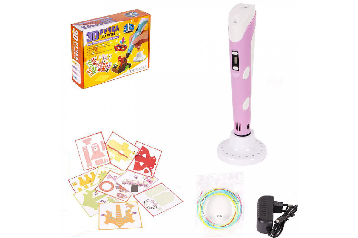 3D Ручка (3DPEN-3) - 3 NEW с трафаретами DX008 Розовый 3D Ручка (3DPEN-3) - 3 NEW с трафаретами DX008 Розовый