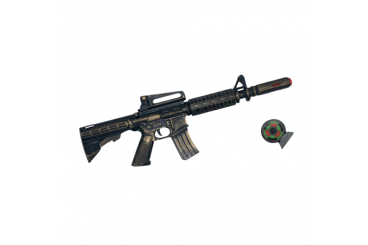 Игрушечный автомат с мягкими шарами M16 PF Golden Gun 910GG Золотой Игрушечный автомат с мягкими шарами M16 PF Golden Gun 910GG Золотой