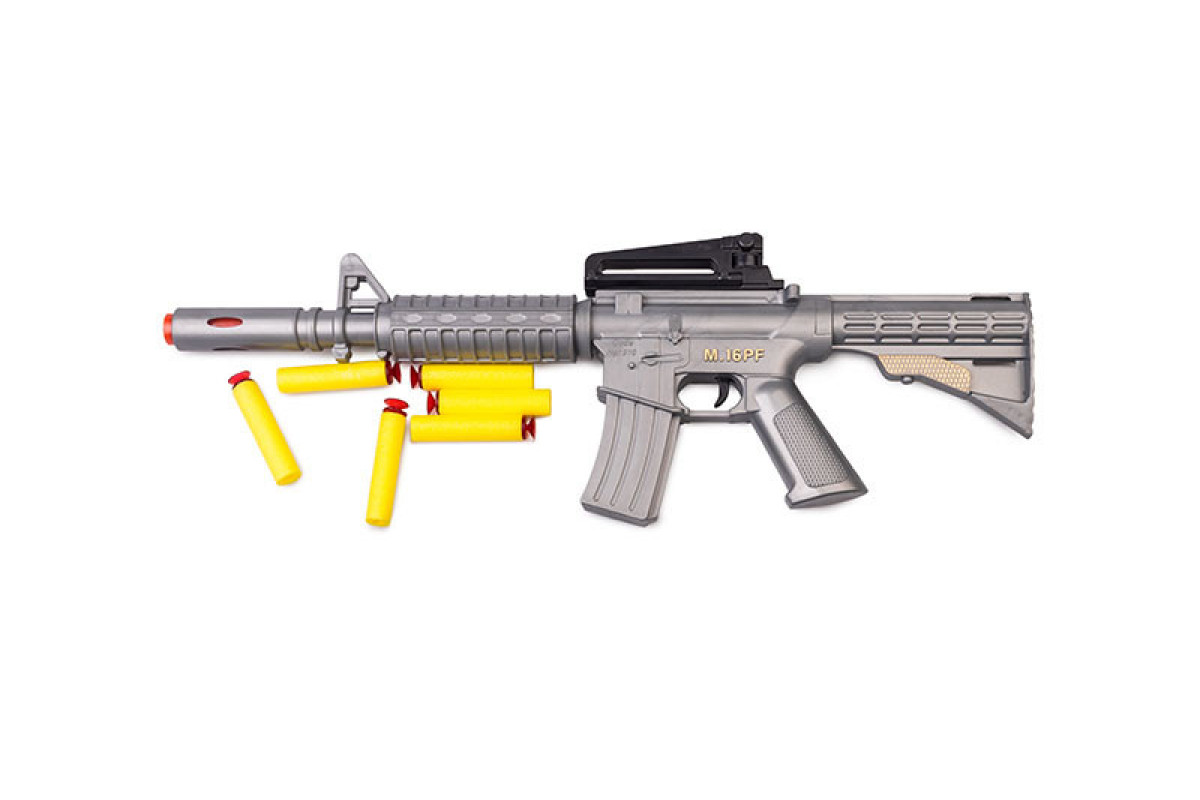 Іграшковий автомат з м'якими кулями M16 PF Golden Gun 910GG  Сірий