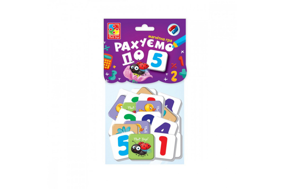 Магнитная игра для детей "Считаем до 5" Vladi Toys VT5900-03 (укр)