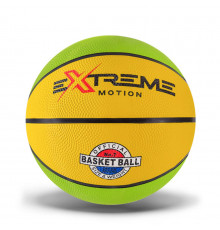 Мяч баскетбольный Extreme Motion BB1485 №7, 520 грамм Зелено-желтый