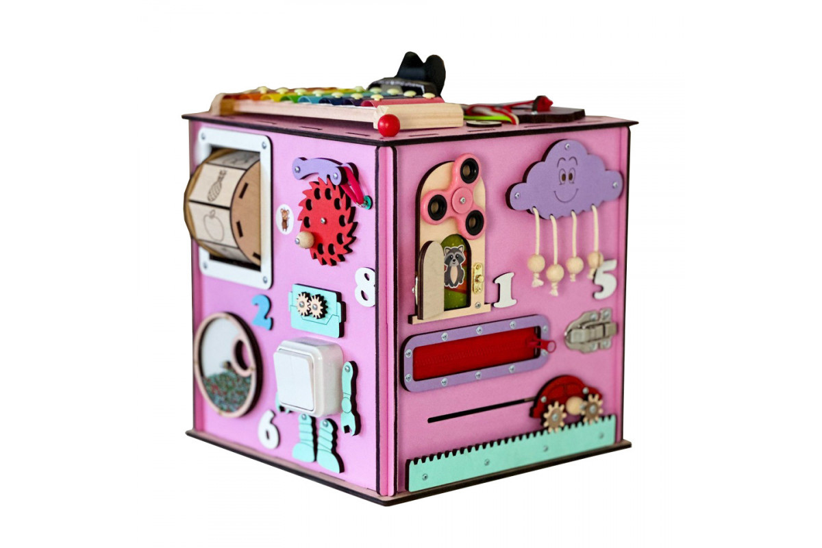 Развивающая игрушка Бизикуб TG145644630, 30х30х30 см Розовый