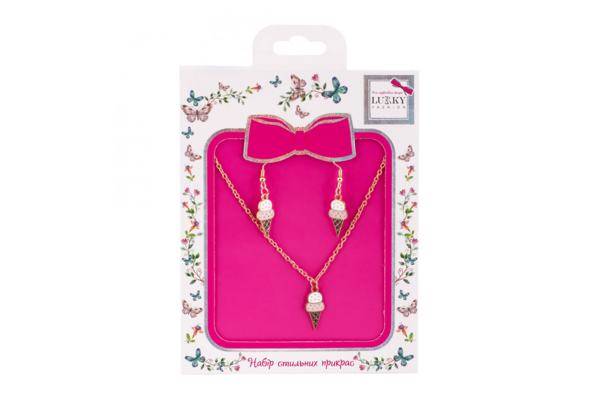 Бижутерия детская 2 в 1 Ice-Cream Fashion T24607 серьги + подвеска Бижутерия детская 2 в 1 Ice-Cream Fashion T24607 серьги + подвеска