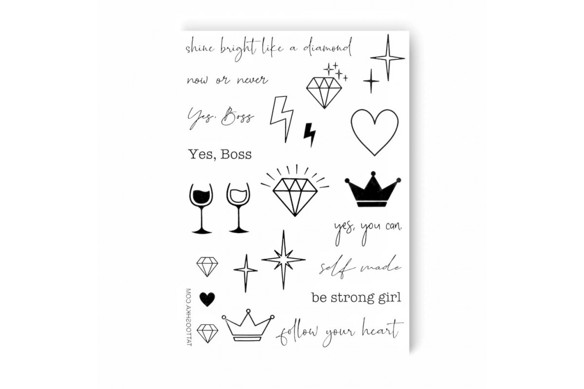 Набор временных татуировок GIRL POWER LB-101 Набор временных татуировок GIRL POWER LB-101