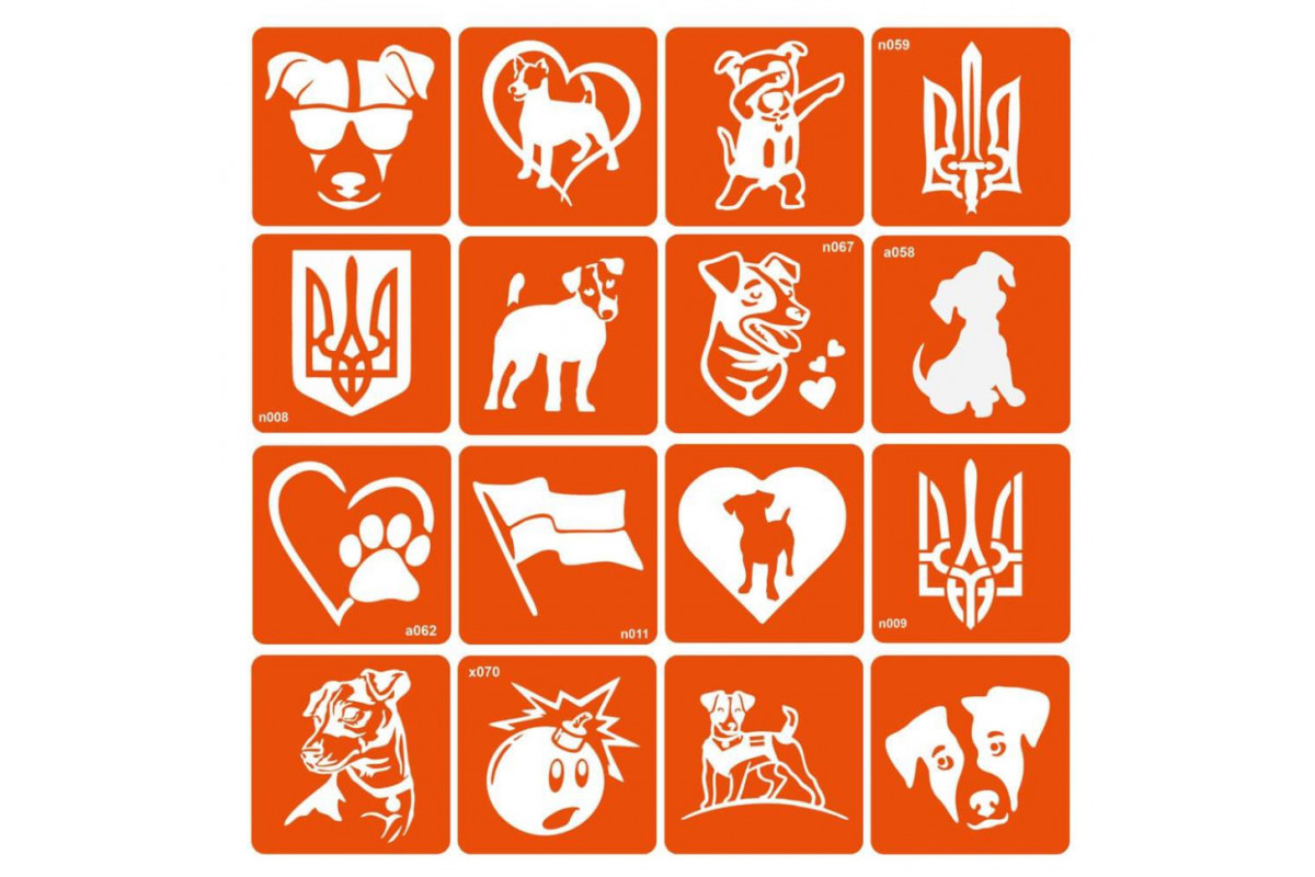 Набір трафаретів для біо-тату Набір трафаретів для біо-тату