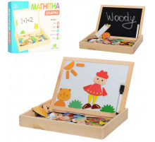 Развивающая деревянная дощечка MD 0693 с фигурами, мелом и маркером