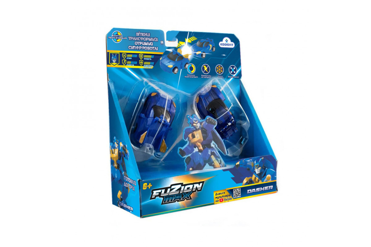Игровой набор машинок-трансформеров Дашер Fuzion Max 54003 Игровой набор машинок-трансформеров Дашер Fuzion Max 54003