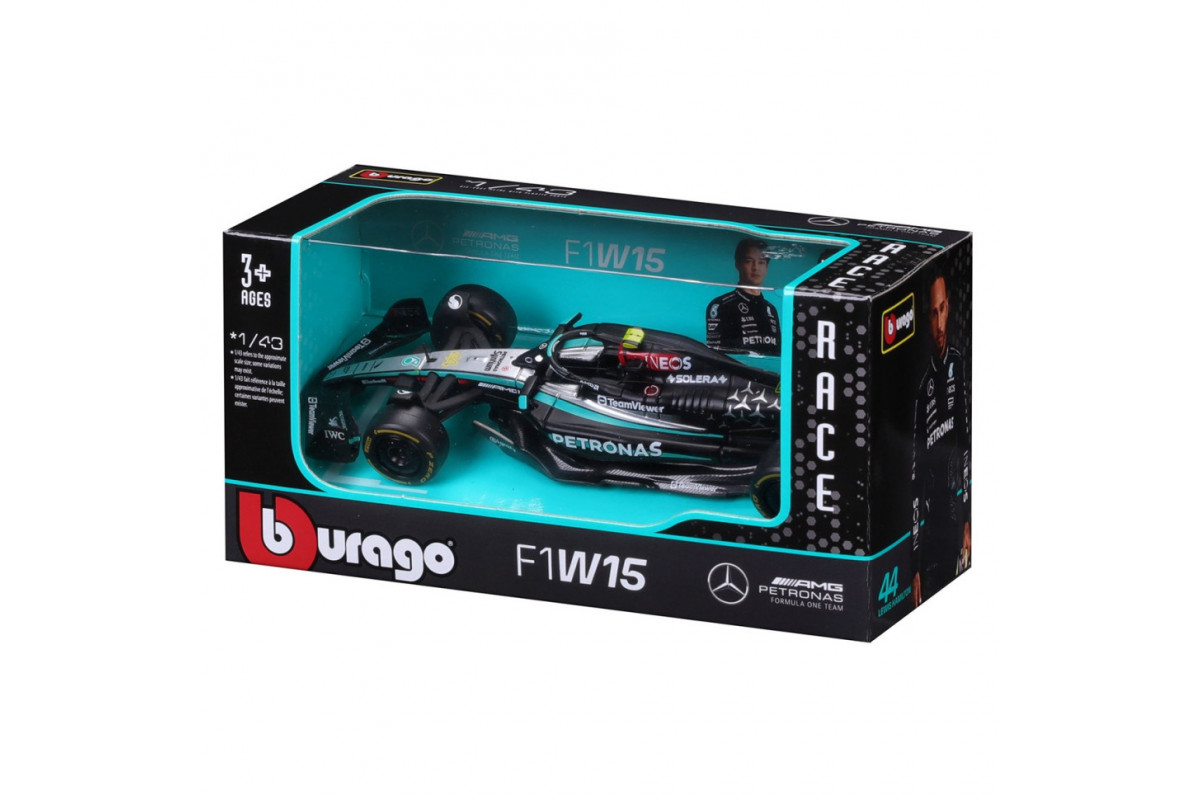 Колекційна автомодель Mercedes-AMG F1 W15 Performance (2024) Bburago 18-38208, 1:43 масштаб Колекційна автомодель Mercedes-AMG F1 W15 Performance (2024) Bburago 18-38208, 1:43 масштаб