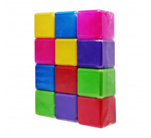 Детские пластиковые кубики Mtoys 05062 цветные, 12 шт.