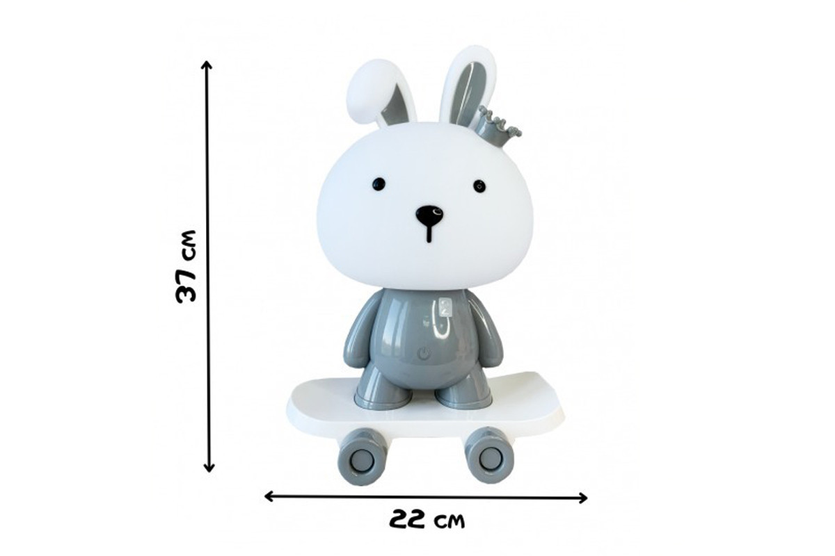 Ночник детский «Зайка на скейте» MGZ-1407(Grey) питание от USB Ночник детский «Зайка на скейте» MGZ-1407(Grey) питание от USB