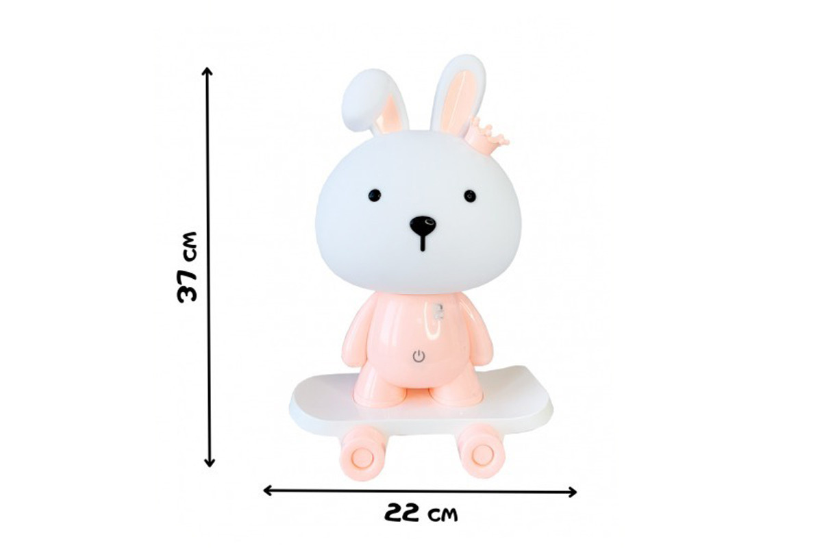 Ночник детский «Зайка на скейте» MGZ-1407(Pink) питание от USB Ночник детский «Зайка на скейте» MGZ-1407(Pink) питание от USB