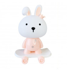Нічник дитячий «Зайчик на скейті» MGZ-1407(Pink) живлення від USB