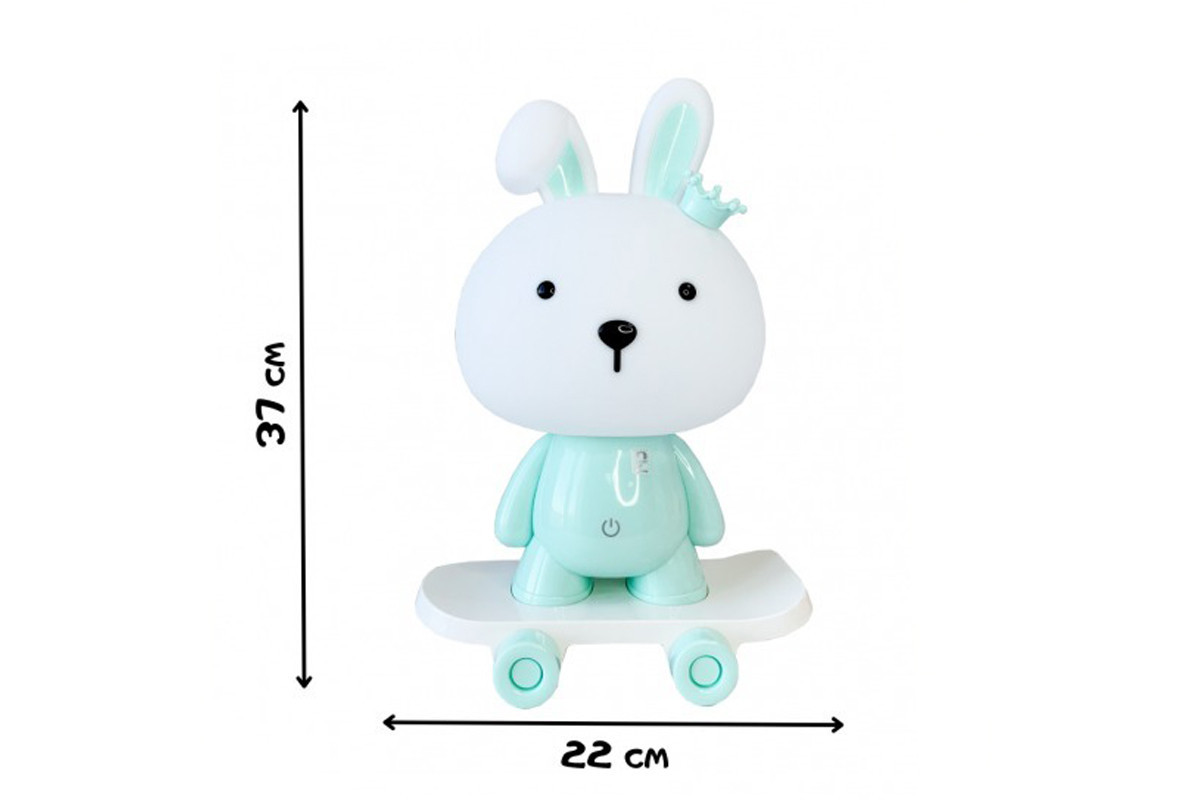 Ночник детский «Зайка на скейте» MGZ-1407(Blue) питание от USB Ночник детский «Зайка на скейте» MGZ-1407(Blue) питание от USB