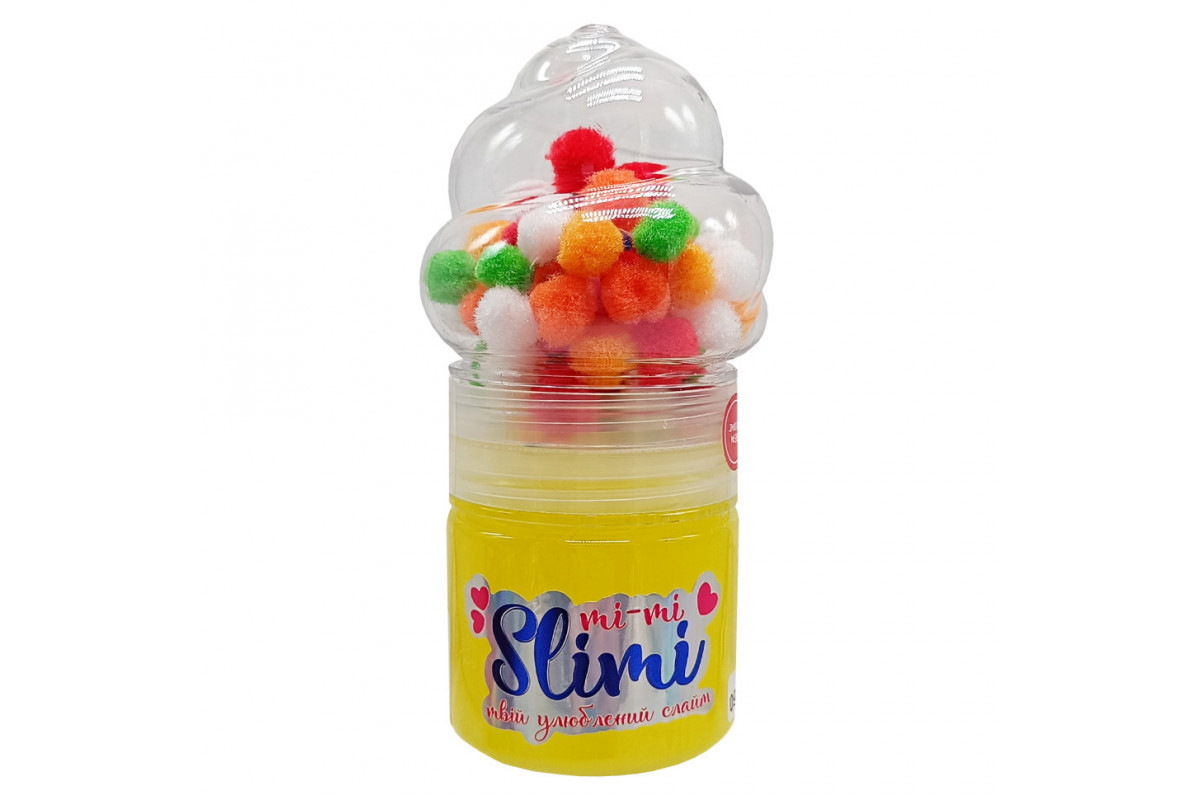 Игрушка-антистресс Слайм Mi-mi Slimi 71827ST(Yellow) с помпонами Игрушка-антистресс Слайм Mi-mi Slimi 71827ST(Yellow) с помпонами