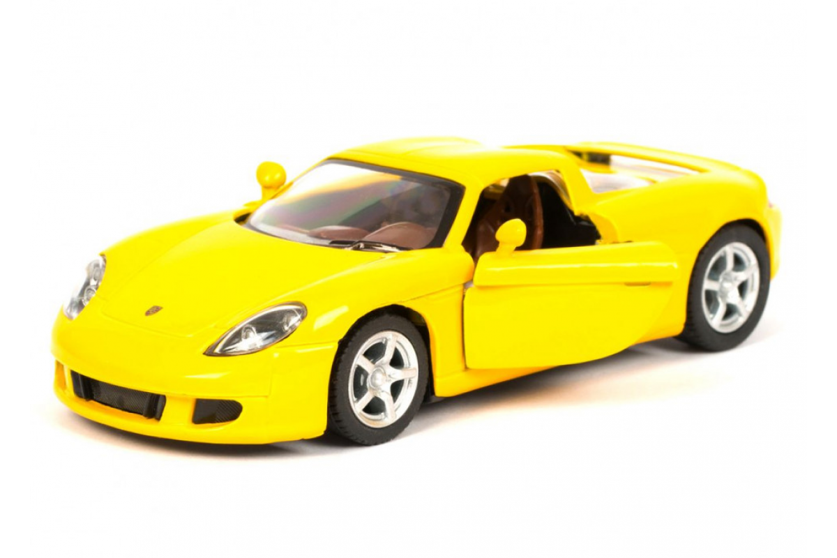 Детская модель машинки Porsche Carrera GT Kinsmart KT5081W инерционная, 1:36 Yellow