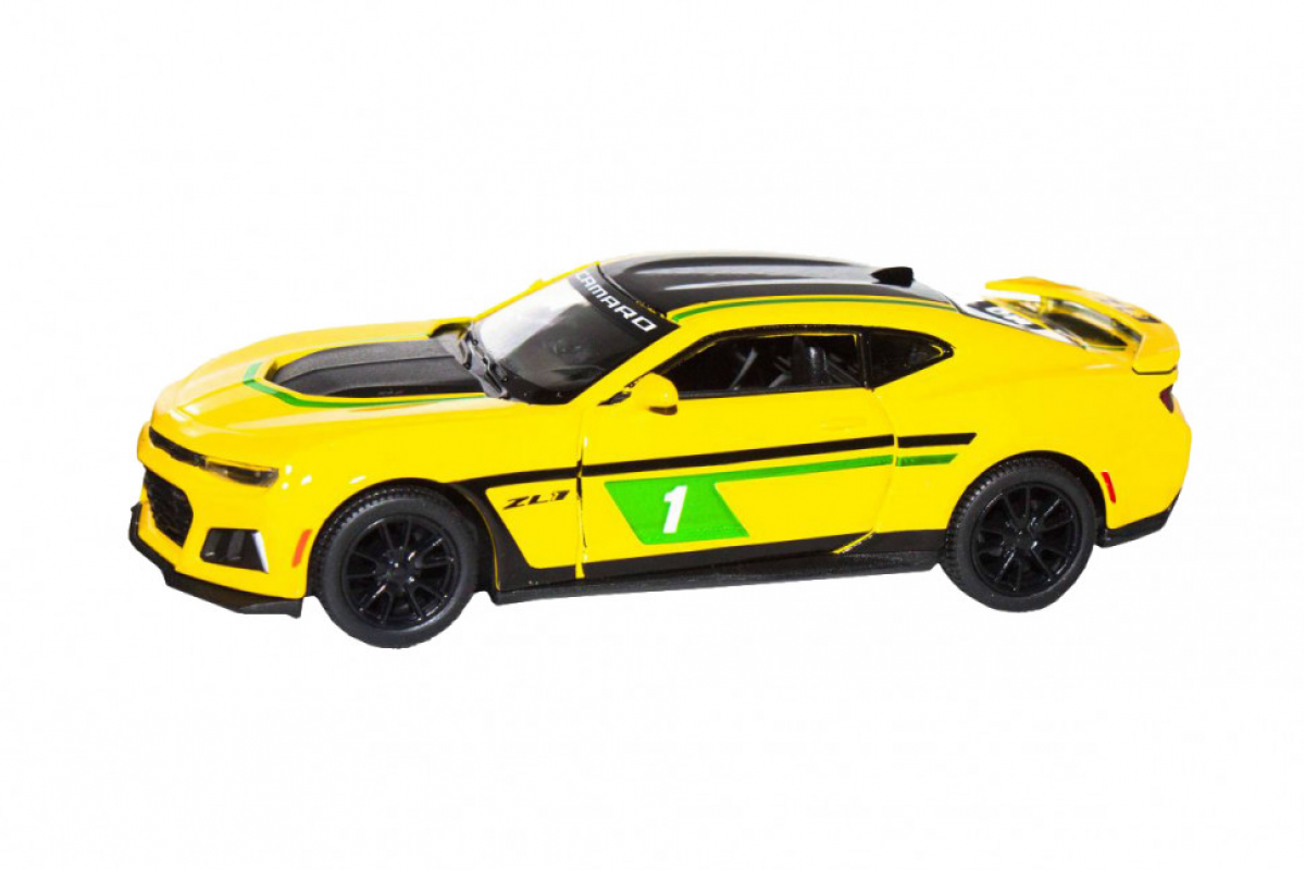 Детская модель машинки Chevrolet Camaro ZL1 2017 Kinsmart KT5399FW инерционная, 1:38 Yellow