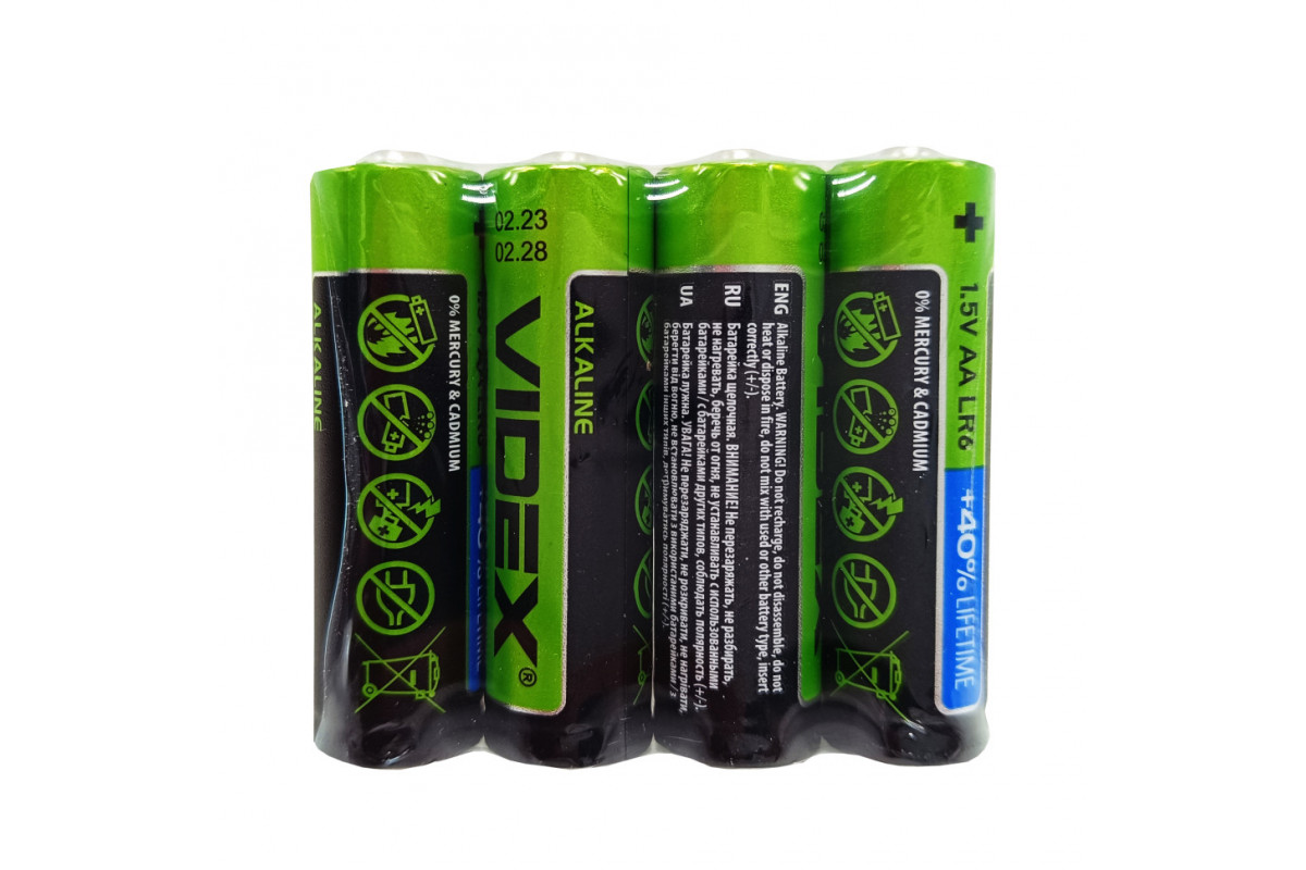 Батарейка щелочная Videx Alkaline Videx LR6 AAx4, LR06/AA блистер 4 штуки пальчики блистер Батарейка щелочная Videx Alkaline Videx LR6 AAx4, LR06/AA блистер 4 штуки пальчики блистер
