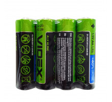 Батарейка лужна Videx Alkaline Videx LR6 AAx4, LR06/AA блістер 4 штуки пальчики блістер 