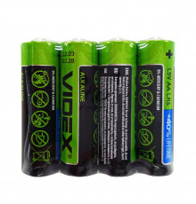 Батарейка лужна Videx Alkaline Videx LR6 AAx4, LR06/AA блістер 4 штуки пальчики блістер 