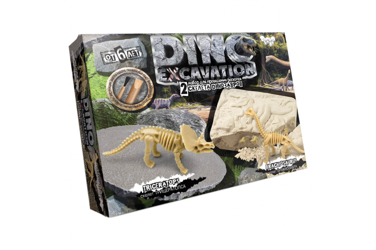 Детский набор для проведения раскопок динозавров DINO EXCAVATION DEX-01 Трицератопс Детский набор для проведения раскопок динозавров DINO EXCAVATION DEX-01 Трицератопс