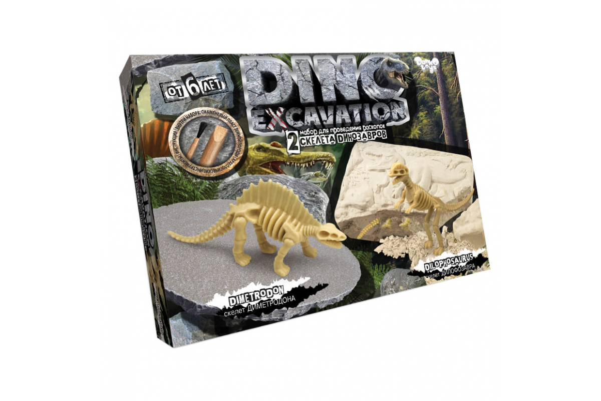 Дитячий набір для проведення розкопок динозаврів DINO EXCAVATION DEX-01 Диметродон Дитячий набір для проведення розкопок динозаврів DINO EXCAVATION DEX-01 Диметродон