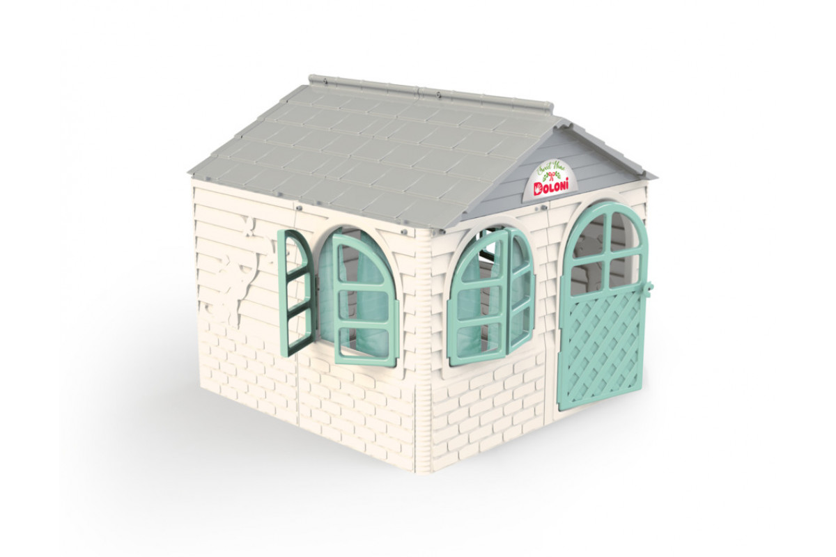Игровой Домик со шторками Doloni Toys 02550/5 Бело-Бирюзовый Игровой Домик со шторками Doloni Toys 02550/5 Бело-Бирюзовый