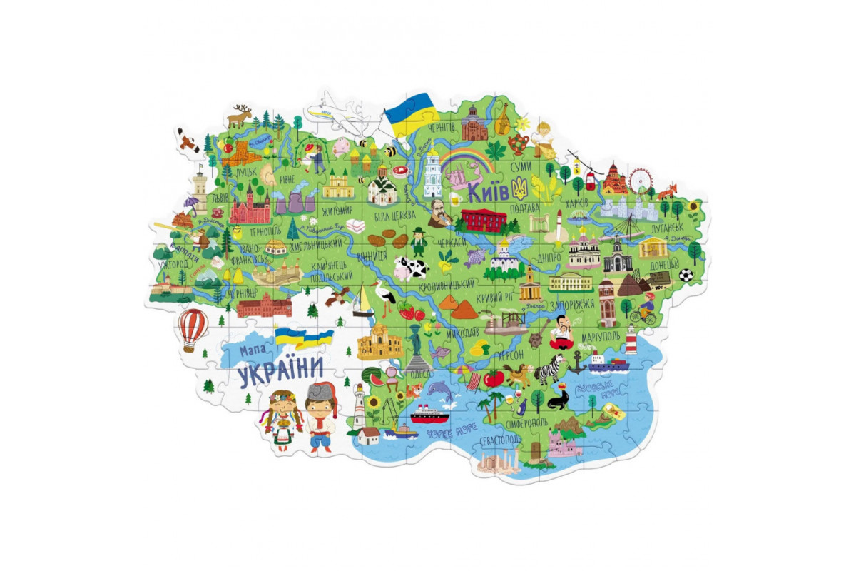 300267 Пазл «Карта України» 100 елементів 300267 Пазл «Карта України» 100 елементів